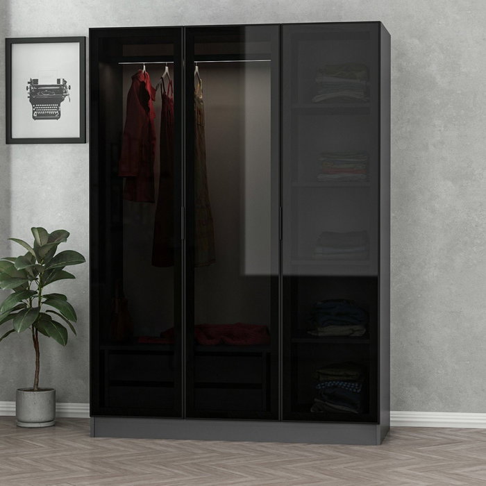 Hanah Home Armario Kale Anthracite Black Hanah Home Armario Kale Anthracite Black